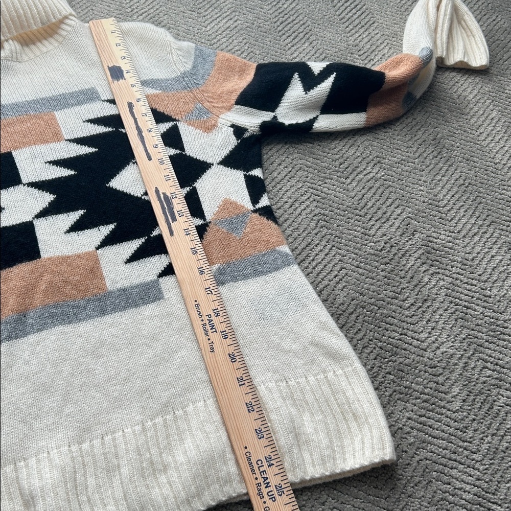 Perch x Apres 100% Cashmere Turtleneck Sweater Aztec Geometric Small - Picture 10 of 12